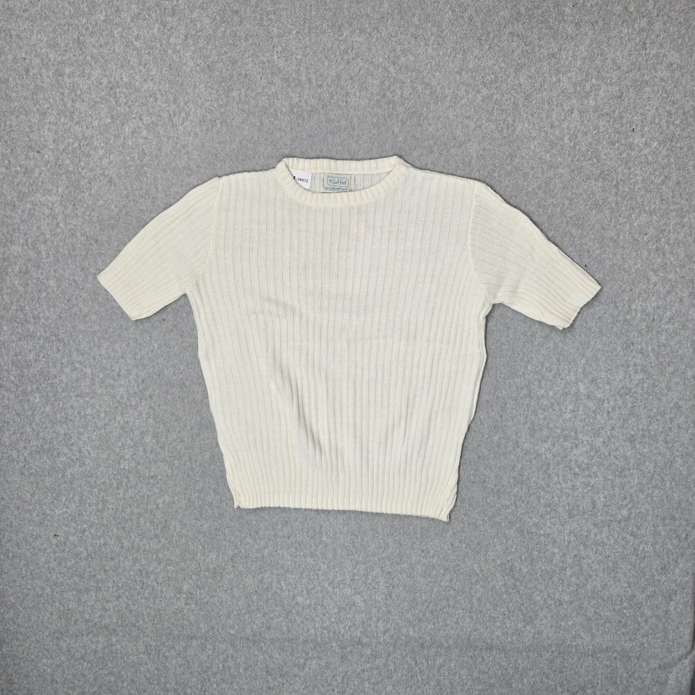 VINTAGE Carol Brent Women Sweater 42 White‎ Orlan Acrylic 50s 60s